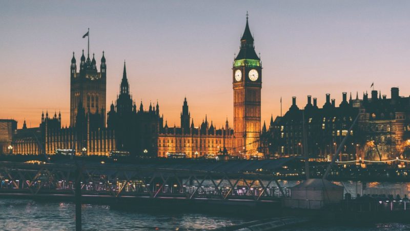 The houses of parliament at night